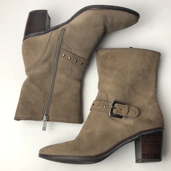 Anne Klein Brier Taupe Heeled Midi Boots 8 - Picture 9 of 15